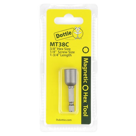 Dottie L.H. Dottie 3/8'' x 1-3/4'' Magnetic Nut Driver (Carded) MT38C